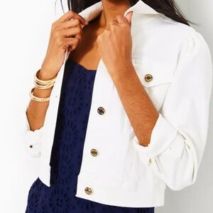 Lilly Pulitzer Seaspray White Denim Jacket